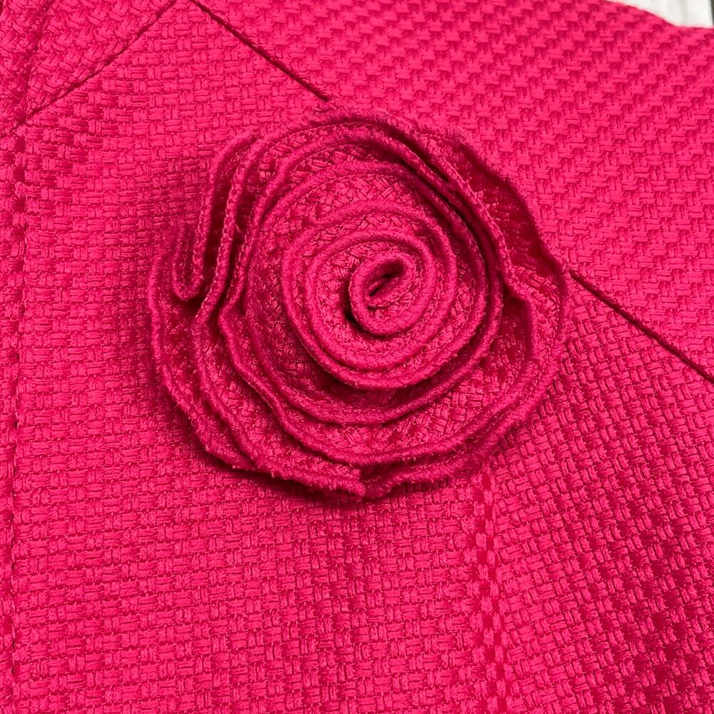 Perceptions Pink Open Front Ruffle Blazer Jacket Floral Professional Spring 8 - Picture 4 of 10